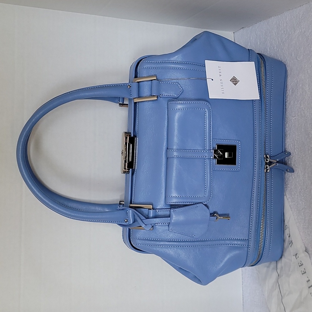 Eileen West Lucia vintage bluebell/silver handbag